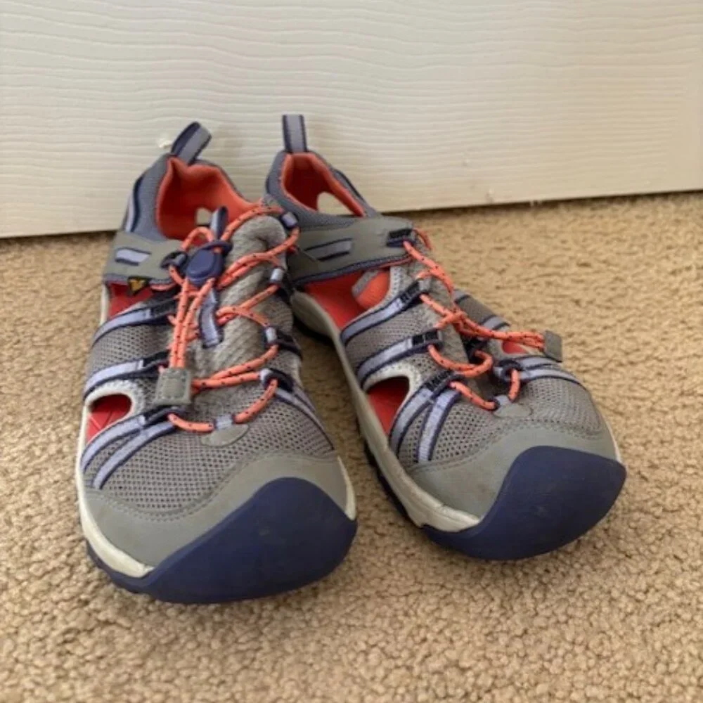 Teva Kids Gray and Coral Water Shoes